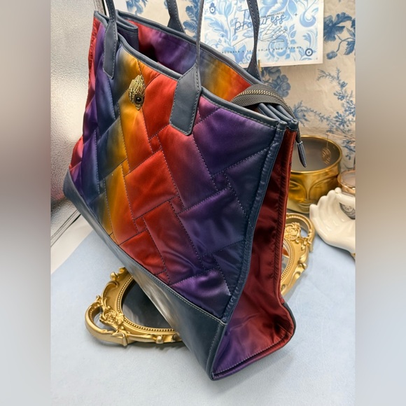 🆕 KURT GEIGER LONDON 🧿 NWOT Recycled Square Shopper Tote Bag, Ombre Rainbow - Picture 4 of 16